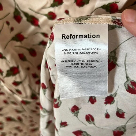 Reformation Kosta Silk Floral Print Mini Dress In Marion Size 12